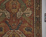 Carpet with a Geometricized Medallion Design, Wool (warp, weft); sumak