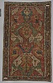 Carpet with a Geometricized Medallion Design, Wool (warp, weft); sumak