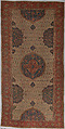 Ushak Medallion Carpet on White Ground, Wool (warp, weft and pile); symmetrically knotted pile