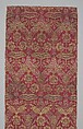 Loom Width with Floral and Tiger-stripe Design, Silk, metal wrapped thread; lampas (kemha)