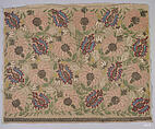 Textile Fragment, Linen, silk, metal wrapped thread; plain weave, embroidered