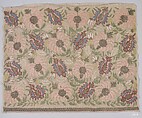 Textile Fragment, Linen, silk, metal wrapped thread; plain weave, embroidered