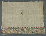 Towel, Linen, tinsel, silver gilt