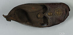 Leather Shoe with Gilded Medallions, Leather; gilded