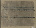 Fragment with Blue Bands, Wool, linen; plain weave, tapestry weave