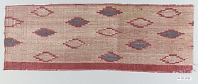 Textile Fragment, Silk, metal wrapped thread; satin weave, brocaded