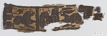 Textile Fragment, Wool, linen; plain weave, tapestry weave
