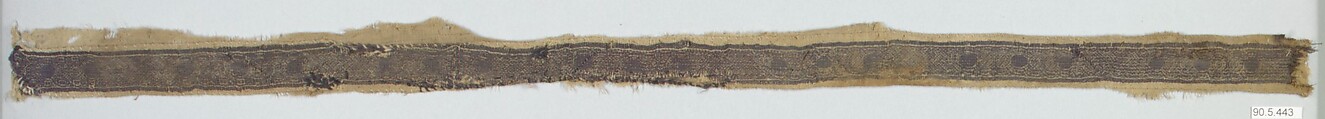 Textile Fragment, Wool, linen; plain weave, tapestry weave