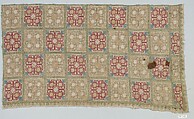 Textile Fragment, Linen, silk; plain weave, embroidered