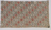 Textile Fragment, Linen, silk; plain weave, embroidered