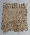 Textile Fragment, Linen; plain weave, weft loop weave