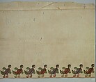 Fragment of Scarf or Cover, Linen, embroidered in silk and metal wrapped thread