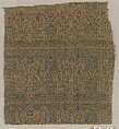Textile Fragment from the Chasuble of San Valerius, Silk, gilt animal substrate around a silk core; taqueté