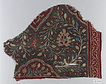 Textile Fragment, Cotton, plain weave; block-printed and painted, mordant and resist dyed 