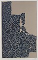 Textile Fragment, Cotton, plain weave; block-printed, resist dyed.