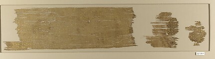 Textile Printed in Gold, Linen, cotton, rabbit fur; plain weave, printed