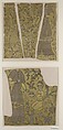 Textile Fragment, Silk and metal wrapped thread; brocaded