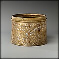 Inkwell with Twelve Zodiac Medallions, Brass; cast, inlaid with silver and copper