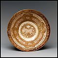 Bowl with Leopard, Stonepaste; luster-painted on opaque white glaze