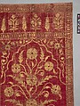 Floral Tent Panel, Silk, gold; cut velvet, painted