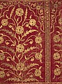 Floral Tent Panel, Silk, gold; cut velvet, painted