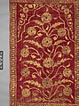 Floral Tent Panel, Silk, gold; cut velvet, painted