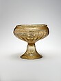 Footed Bowl with Eagle Emblem, Glass; dip-molded, blown, enameled, and gilded