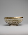 Bowl With Musicians in a Garden, Stonepaste; glazed in opaque white, luster-painted