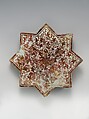 Star-Shaped Tile, Earthenware; luster-painted on opaque white glaze