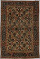 Carpet with a Compartment Design, Silk (warp and weft), wool (pile); asymmetrically knotted pile