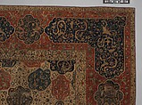 Carpet with a Compartment Design, Silk (warp and weft), wool (pile); asymmetrically knotted pile