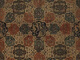 Carpet with a Compartment Design, Silk (warp and weft), wool (pile); asymmetrically knotted pile