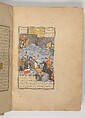 Shahnama (Book of Kings) of Firdausi, Abu&#39;l Qasim Firdausi (Iranian, Paj ca. 940/41–1020 Tus), Ink, opaque watercolor, silver, and gold on paper; lacquer binding