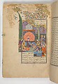 Shahnama (Book of Kings) of Firdausi, Abu&#39;l Qasim Firdausi (Iranian, Paj ca. 940/41–1020 Tus), Ink, opaque watercolor, silver, and gold on paper; lacquer binding