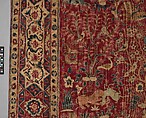 Carpet with Palm Trees, Ibexes, and Birds, Cotton (warp and weft), wool (pile); asymmetrically knotted pile