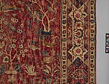Carpet with Palm Trees, Ibexes, and Birds, Cotton (warp and weft), wool (pile); asymmetrically knotted pile
