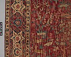 Carpet with Palm Trees, Ibexes, and Birds, Cotton (warp and weft), wool (pile); asymmetrically knotted pile