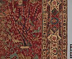 Carpet with Palm Trees, Ibexes, and Birds, Cotton (warp and weft), wool (pile); asymmetrically knotted pile