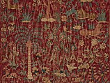 Carpet with Palm Trees, Ibexes, and Birds, Cotton (warp and weft), wool (pile); asymmetrically knotted pile
