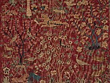 Carpet with Palm Trees, Ibexes, and Birds, Cotton (warp and weft), wool (pile); asymmetrically knotted pile