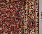 Carpet with Palm Trees, Ibexes, and Birds, Cotton (warp and weft), wool (pile); asymmetrically knotted pile
