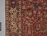 Carpet with Palm Trees, Ibexes, and Birds, Cotton (warp and weft), wool (pile); asymmetrically knotted pile
