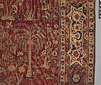 Carpet with Palm Trees, Ibexes, and Birds, Cotton (warp and weft), wool (pile); asymmetrically knotted pile