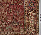 Carpet with Palm Trees, Ibexes, and Birds, Cotton (warp and weft), wool (pile); asymmetrically knotted pile