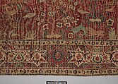 Carpet with Palm Trees, Ibexes, and Birds, Cotton (warp and weft), wool (pile); asymmetrically knotted pile