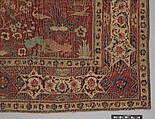Carpet with Palm Trees, Ibexes, and Birds, Cotton (warp and weft), wool (pile); asymmetrically knotted pile