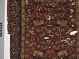 Carpet, Silk (warp and weft), wool (pile); asymmetrically knotted pile