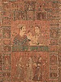 Kalamkari Hanging with Figures in an Architectural Setting, Cotton; plain weave, mordant-painted and dyed, resist-dyed
