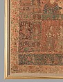 Kalamkari Hanging with Figures in an Architectural Setting, Cotton; plain weave, mordant-painted and dyed, resist-dyed