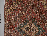 Rug with an Interlocking Lozenge-Medallion Design, Wool (warp, weft, and pile); symmetrically knotted pile